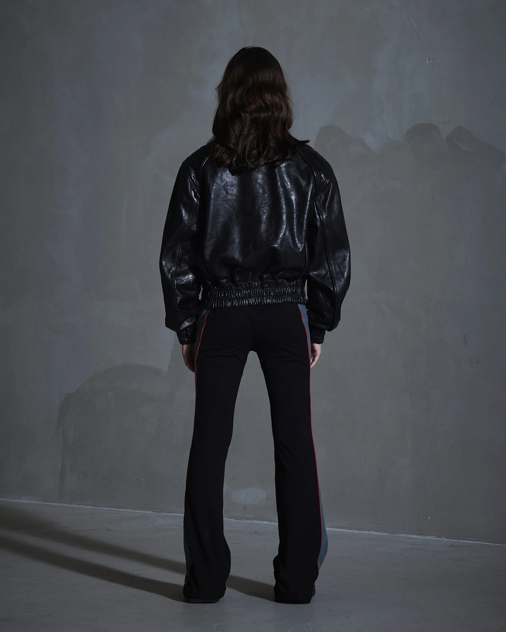 Crunch Leather Biker Jacket - Black - Image 4